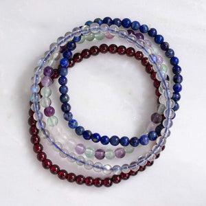 Capricorn Zodiac Energy Stone Stack of 4 Bracelet
