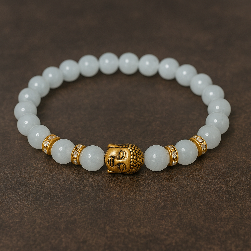 Aquamarine Natural Stone Buddha Bracelet