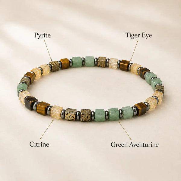 Money Magnet with Pyrite, Tiger Eye, Citrine, Green Aventurine & Hematite Bracelet