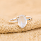 Natual Moonstone Glow Ring (Adjustable)