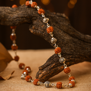 Rudraksha Vel Mala Gold Silver Plated