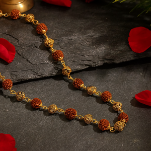 Rudraksha Vel Mala Gold Silver Plated