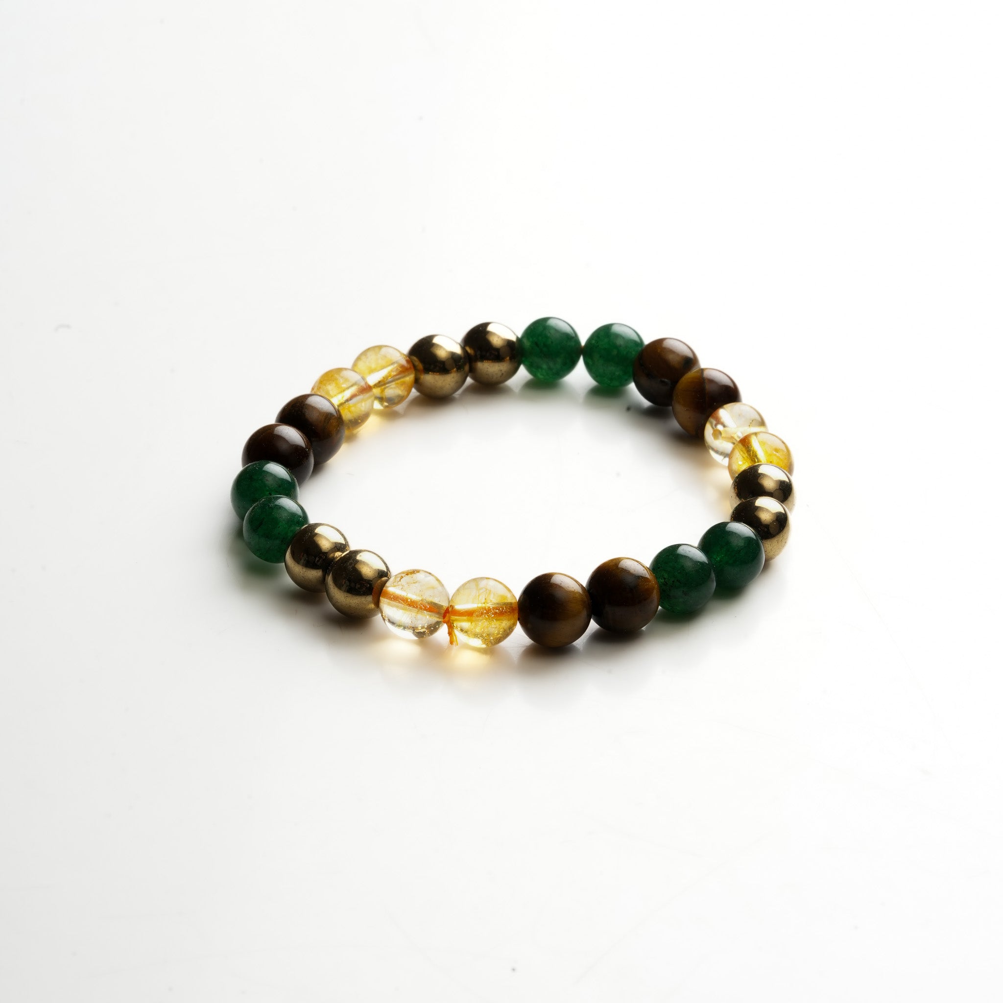 Natural Money Magnet Bracelet - Pyrite, Tiger Eye, Citrine & Aventurine with Certificate