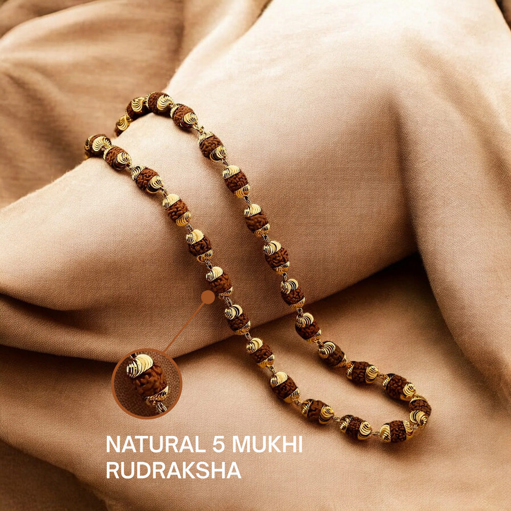 Rudraksha Mala Modern Gold Plated