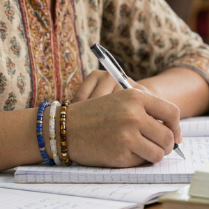 Student Exam Success Combo - Focus x Confidence x Intelligence (Clear Quartz, Tiger Eye & Lapis Lazuli Bracelets)
