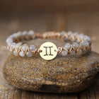 Gemini Zodiac Symbol Sign Energy Stone Bracelet