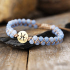 Pisces Zodiac Symbol Sign Energy Stone Bracelet