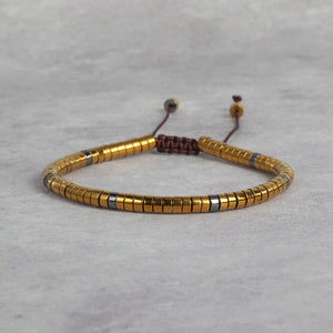 Black & Gold Luxury Couple Combo - Black Onyx & Hematite Gold Bracelet
