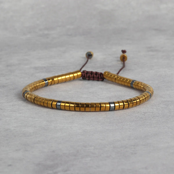 Black & Gold Luxury Couple Combo - Black Onyx & Hematite Gold Bracelet
