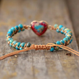 Jasper Protection Heart Love Bracelet