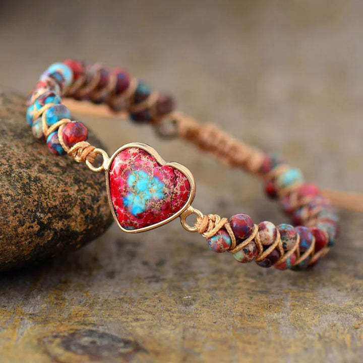 Jasper Protection Heart Love Bracelet - Soultheory certified