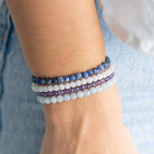 Pisces Zodiac Energy Stone Stack of 4 Bracelet