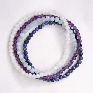 Pisces Zodiac Energy Stone Stack of 4 Bracelet