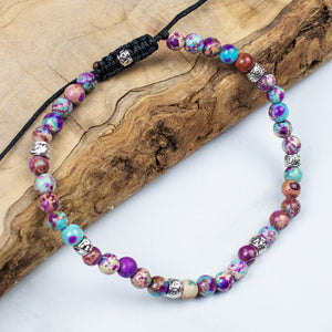 Tibetan Energy Purple Imperial Jasper Natural Stone Bracelet