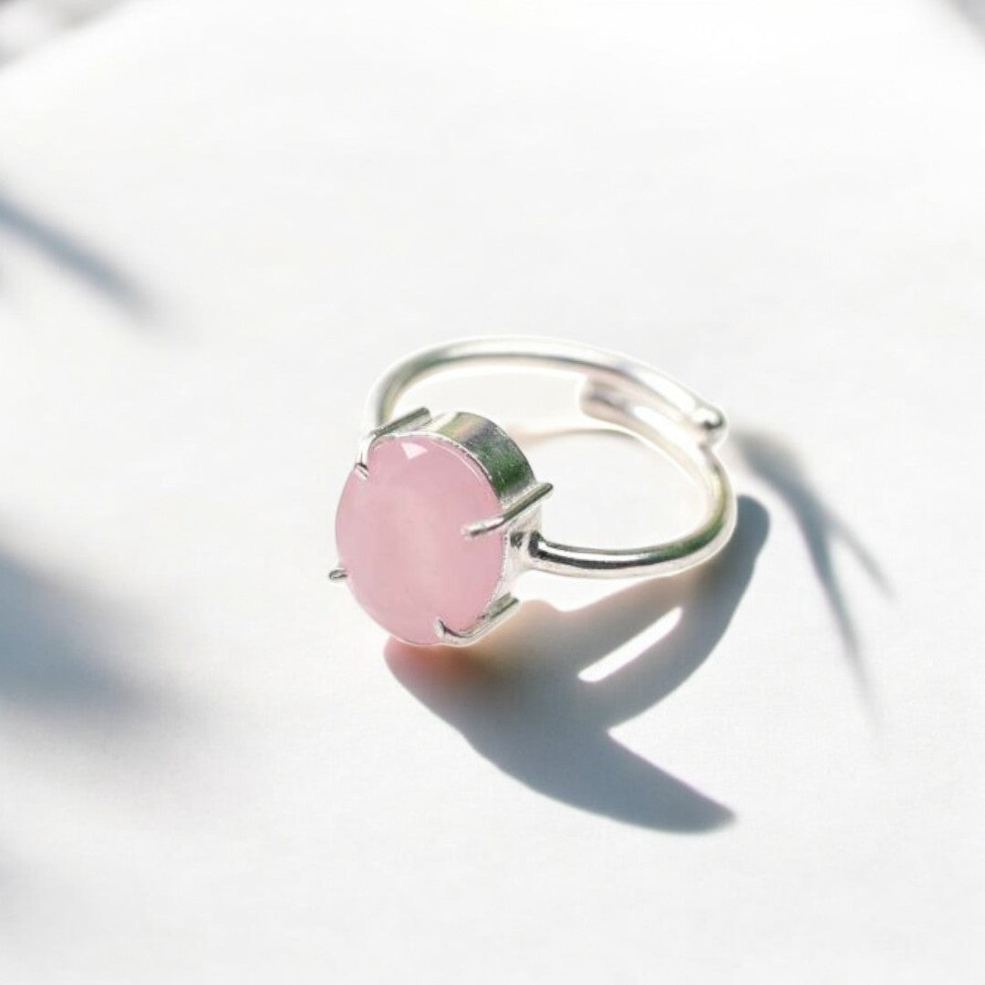 Natural Rose Quartz Stone Ring