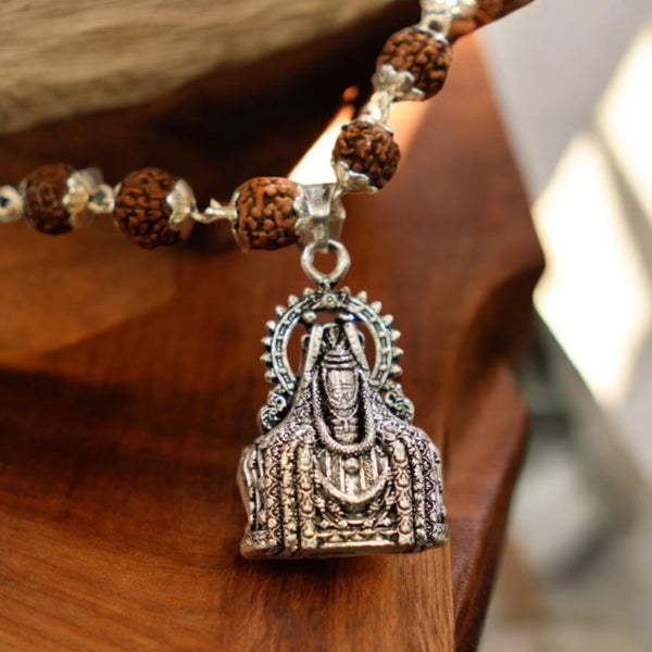 Somnath Rudraksha Mala Silver Plated with Pendant