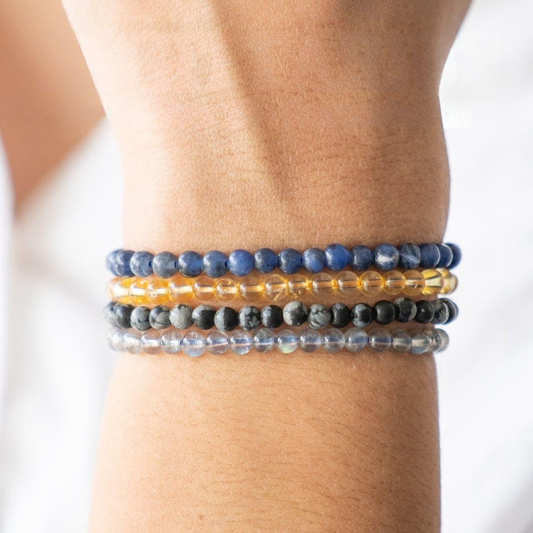 Sagittarius Zodiac Energy Stone Stack of 4 Bracelet