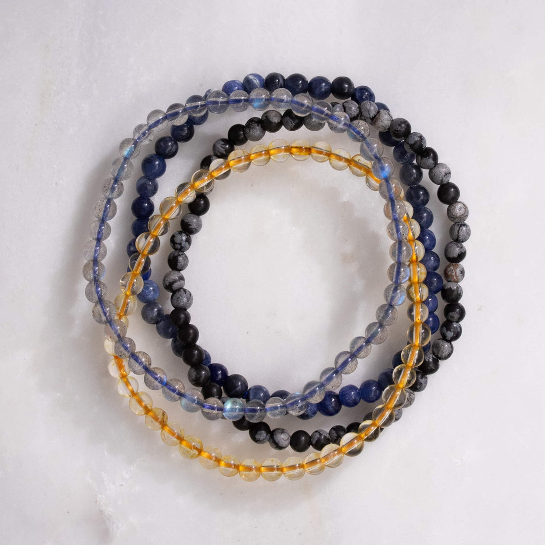 Sagittarius Zodiac Energy Stone Stack of 4 Bracelet