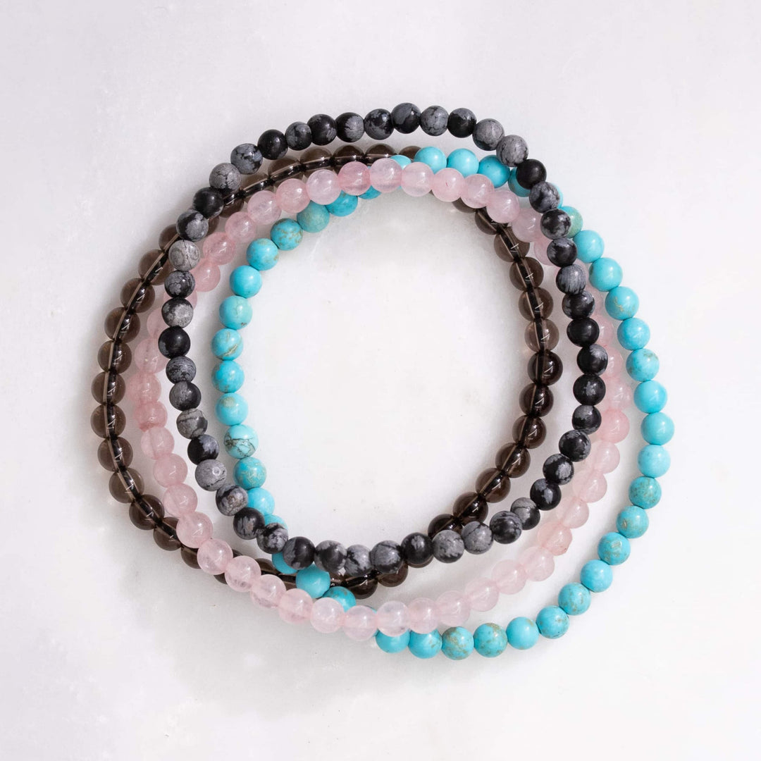 Scorpio Zodiac Energy Stone Stack of 4 Bracelet