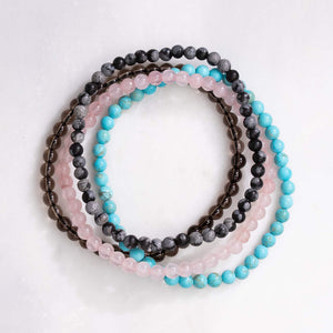 Scorpio Zodiac Energy Stone Stack of 4 Bracelet