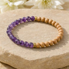 Amethyst & Rosewood 6mm Bead Bracelet