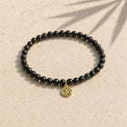 Black Tourmaline 4mm Bracelet with Om Charm