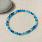 Blue Agate 4mm Round Bead Bracelet