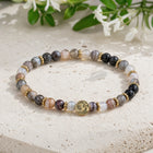 Botswana Agate 4mm Bracelet with Om Charm