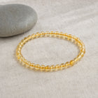 Citrine 4mm Round Bead Bracelet