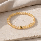 Citrine 6mm Bead Bracelet with Gold Accent