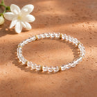 Clear Quartz 4mm Bead Bracelet with Gold Spacers