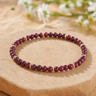 Garnet 4mm Bead Bracelet with Gold Spacers