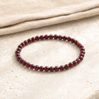 Garnet 4mm Round Bead Bracelet