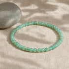 Green Aventurine 4mm Bead Bracelet with Gold Spacers