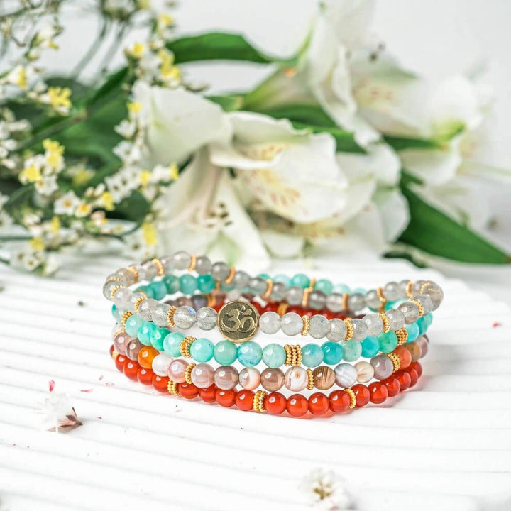 Soultheory Healthy four-bracelet crystal stack, fine 4 mm hero photograph