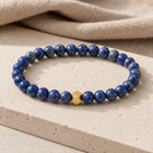 Lapis Lazuli 6mm Bead Bracelet with Gold Accent