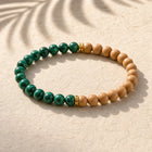 Malachite & Rosewood 6mm Bead Bracelet