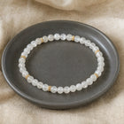 Moonstone 4mm Bead Bracelet with Gold Spacers