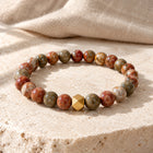 Picasso Jasper 6mm Bead Bracelet with Gold Accent