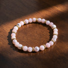 Pink Opal 4mm Bead Bracelet with Gold Spacers