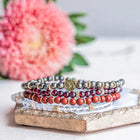 Prosperity Bracelet Stack - Pyrite, Garnet, Red Jasper & Clear Quartz (Set of 4)