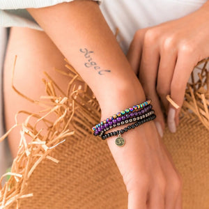 Soultheory Protection set of four fine gemstone bracelets, wrist photograph