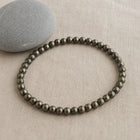 Pyrite 4mm Round Bead Bracelet
