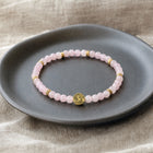 Rose Quartz 4mm Bracelet with Om Charm