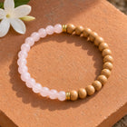 Rose Quartz & Rosewood 6mm Bead Bracelet