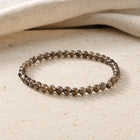 Smoky Quartz 4mm Round Bead Bracelet