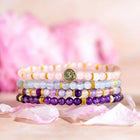 Soothe Bracelet Stack - Amethyst, Rose Quartz, Aquamarine & Fluorite (Set of 4)