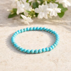 Turquoise 4mm Round Bead Bracelet