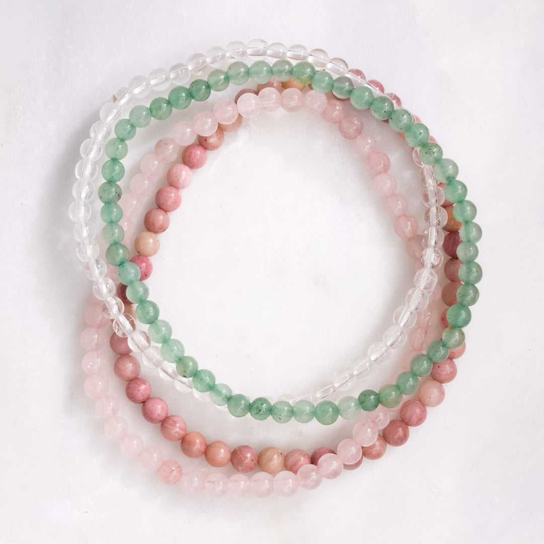 Taurus Zodiac Energy Stone Stack of 4 Bracelet