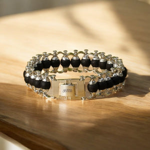 Karungali Modern Bracelet Silver Plated - Natural Ebony Wood — packaging